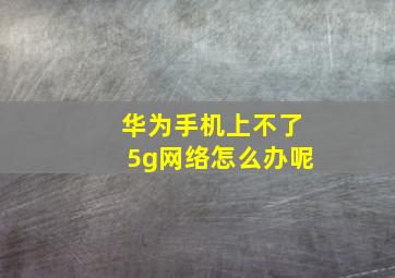 华为手机上不了5g网络怎么办呢