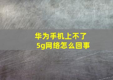 华为手机上不了5g网络怎么回事