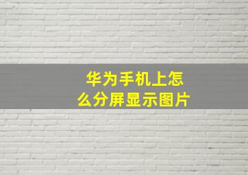 华为手机上怎么分屏显示图片