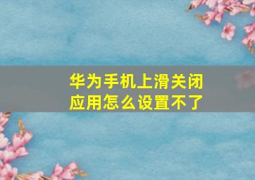 华为手机上滑关闭应用怎么设置不了