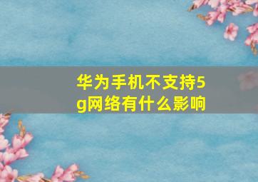 华为手机不支持5g网络有什么影响