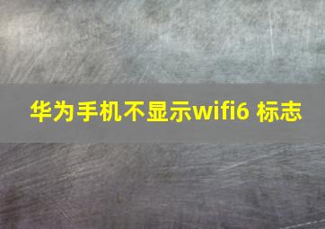 华为手机不显示wifi6+标志