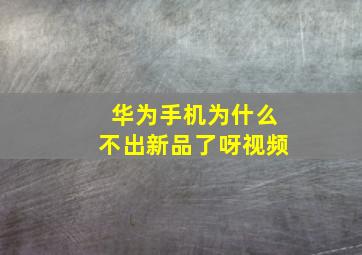 华为手机为什么不出新品了呀视频