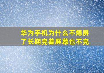 华为手机为什么不熄屏了长期亮着屏幕也不亮