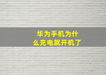 华为手机为什么充电就开机了