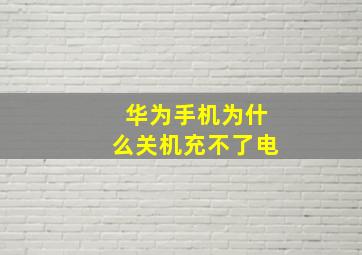 华为手机为什么关机充不了电