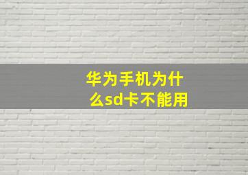 华为手机为什么sd卡不能用