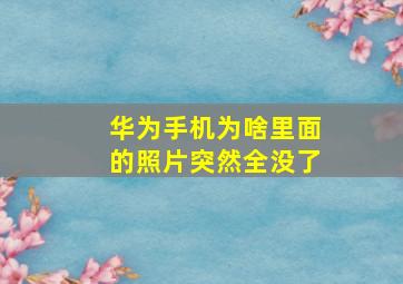 华为手机为啥里面的照片突然全没了