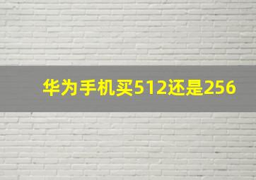 华为手机买512还是256