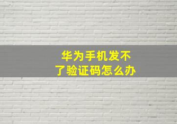 华为手机发不了验证码怎么办