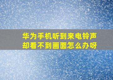 华为手机听到来电铃声却看不到画面怎么办呀