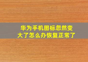 华为手机图标忽然变大了怎么办恢复正常了