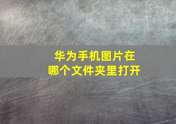 华为手机图片在哪个文件夹里打开