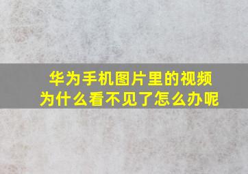 华为手机图片里的视频为什么看不见了怎么办呢