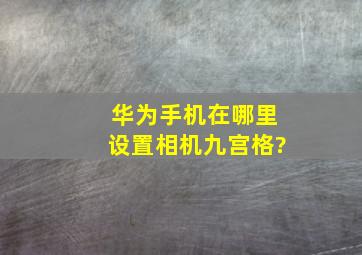 华为手机在哪里设置相机九宫格?