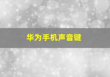 华为手机声音键