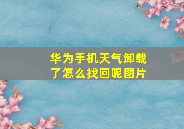 华为手机天气卸载了怎么找回呢图片