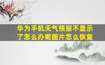 华为手机天气预报不显示了怎么办呢图片怎么恢复