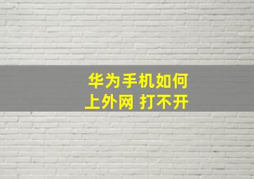 华为手机如何上外网 打不开