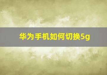 华为手机如何切换5g