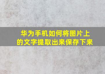 华为手机如何将图片上的文字提取出来保存下来