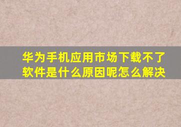 华为手机应用市场下载不了软件是什么原因呢怎么解决