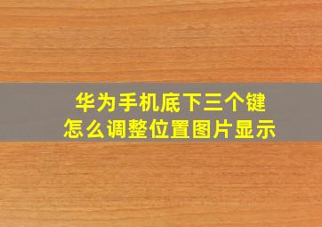 华为手机底下三个键怎么调整位置图片显示