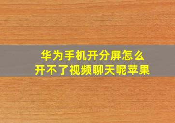 华为手机开分屏怎么开不了视频聊天呢苹果