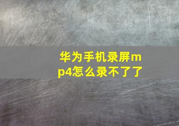 华为手机录屏mp4怎么录不了了