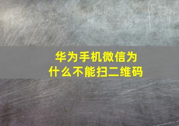 华为手机微信为什么不能扫二维码