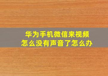 华为手机微信来视频怎么没有声音了怎么办