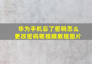 华为手机忘了密码怎么更改密码呢视频教程图片