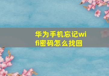 华为手机忘记wifi密码怎么找回