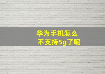 华为手机怎么不支持5g了呢