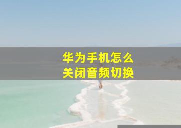 华为手机怎么关闭音频切换