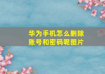 华为手机怎么删除账号和密码呢图片