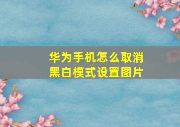 华为手机怎么取消黑白模式设置图片