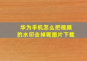 华为手机怎么把视频的水印去掉呢图片下载