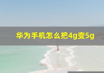 华为手机怎么把4g变5g