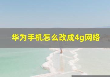 华为手机怎么改成4g网络