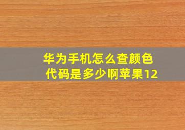 华为手机怎么查颜色代码是多少啊苹果12