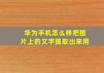 华为手机怎么样把图片上的文字提取出来用