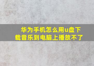 华为手机怎么用u盘下载音乐到电脑上播放不了