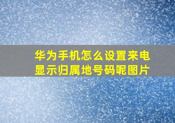 华为手机怎么设置来电显示归属地号码呢图片