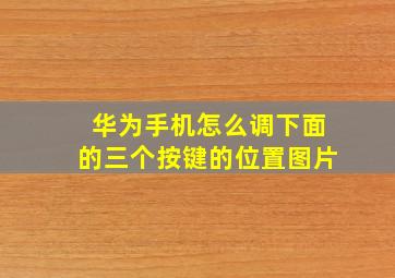 华为手机怎么调下面的三个按键的位置图片