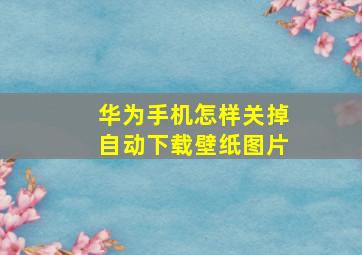 华为手机怎样关掉自动下载壁纸图片