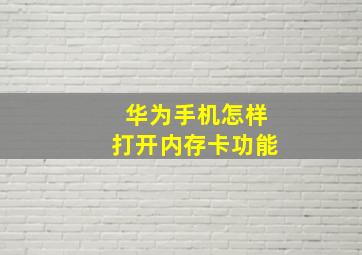 华为手机怎样打开内存卡功能