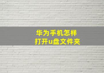 华为手机怎样打开u盘文件夹