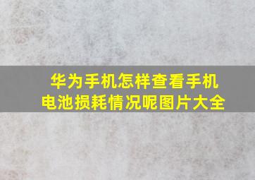 华为手机怎样查看手机电池损耗情况呢图片大全