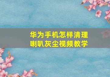 华为手机怎样清理喇叭灰尘视频教学